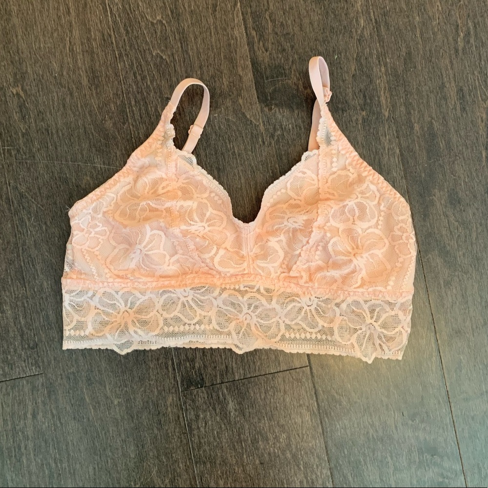 Pink lace bralette
